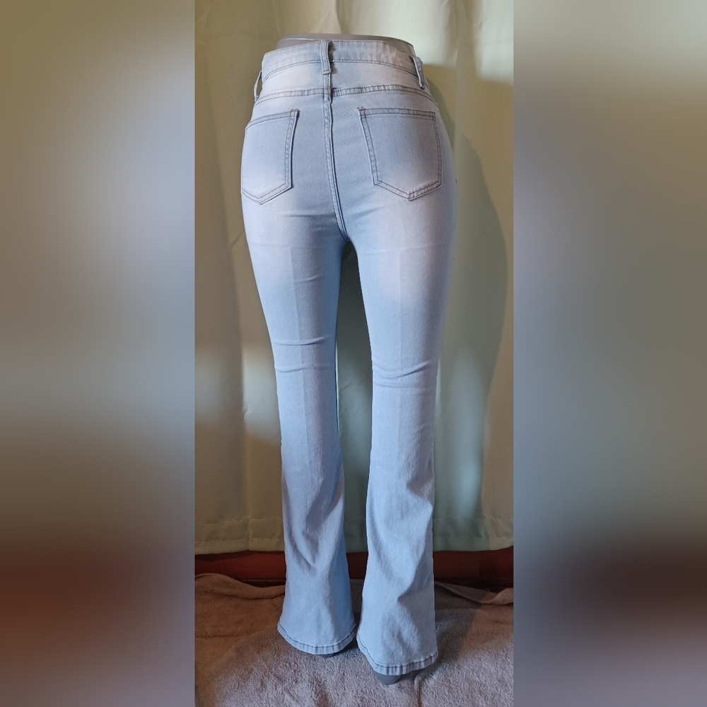 Shein Teen Flare Light Blue Jeans - Picture 2 of 9